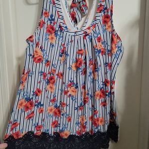 Floral striped blouse